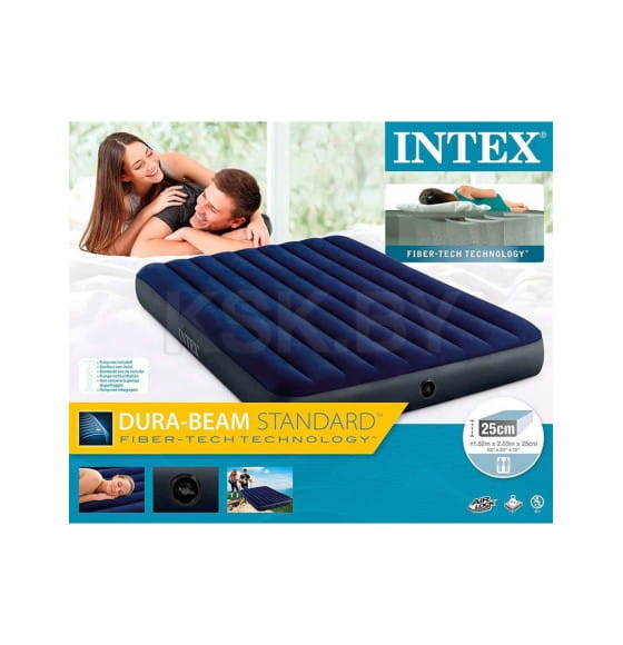 Матрас надувной Intex Classic Downy Airbed Fiber-Tech 152х203х25см, 64759 (64759) 