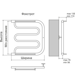 Полотенцесушитель Фокстрот AISI 32х2 600х500