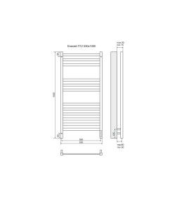 Полотенцесушитель Енисей П12 500х1000  электро (sensor quick touch)