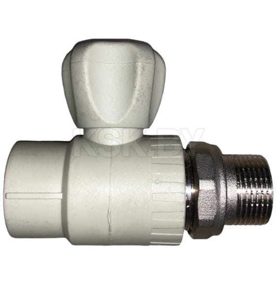 Кран шаровой ПП для радиатора прямой d25х3/4" серый  (27863) 