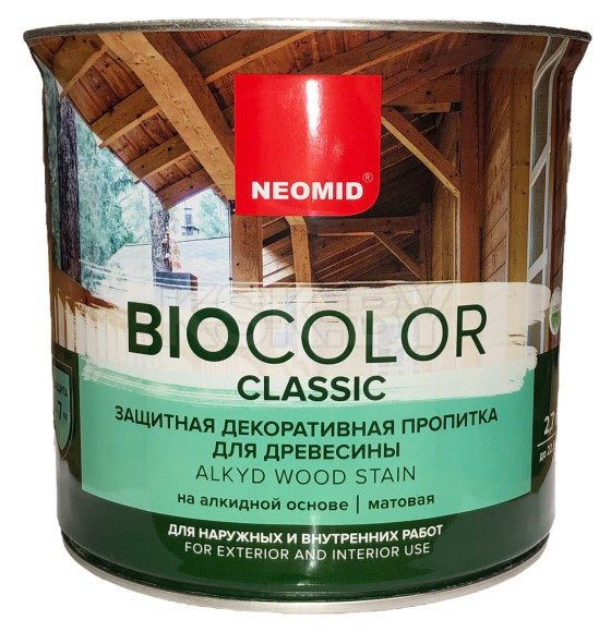 Защитно-декоративный состав Neomid BIO COLOR CLASSIC, дуб, 2,7 л