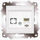 Розетка для ТФ телефона белоснежный Zena-Vega EL-BI (609-015600-221) 