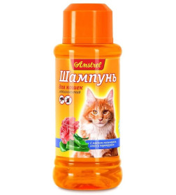 Шампунь "Amstrel" для кошек антипаразитарный, с маслом пальмарозы, алоэ  экстрактом пиретрума 120 мл
