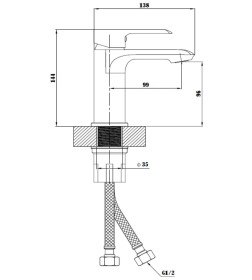 Смеситель Esko Sorrento White для умывальника, SR 26W