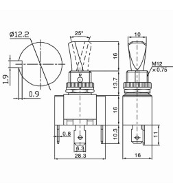 Тумблер 12V 30А (3c) ON-OFF однополюсный с зеленой LED подсветкой REXANT