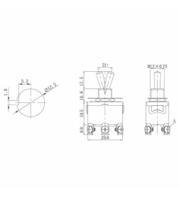 Тумблер 250V 15А (6c) ON-ON двухполюсный  (KN-202)  REXANT 