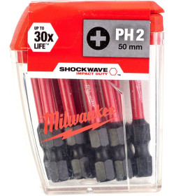 Бита PH 2х50мм ударная Milwaukee Shockwave (10 шт.)