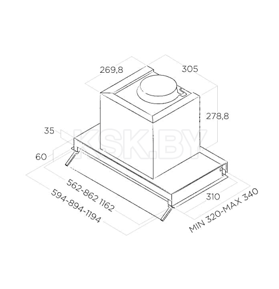 Вытяжка кухонная Elica BOXIN LX/BL MAT/A/90 (BOXINLX/BLMAT/A/90) 