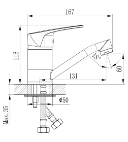 Смеситель для умывальника Rossinka Silvermix D40-22U