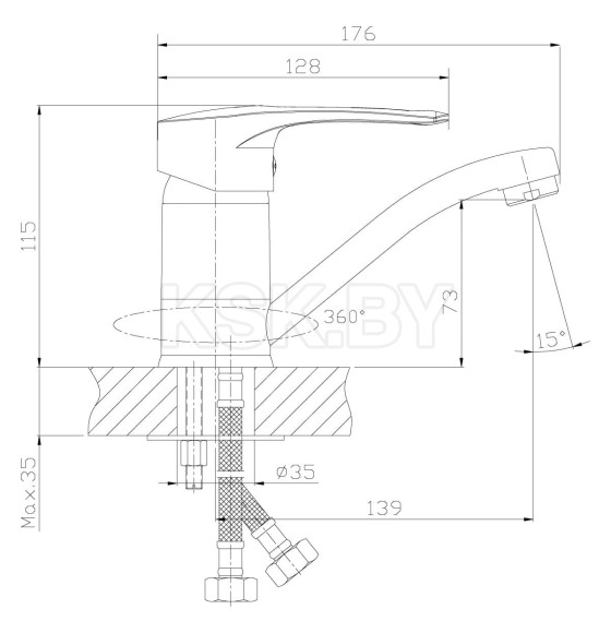 Смеситель для умывальника Rossinka Silvermix T40-22 (T40-22) 