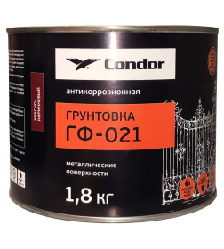 Грунтовка ГФ-021 CONDOR красно-коричневый,  ГОСТ 25129-82, банка 1,8 кг. 