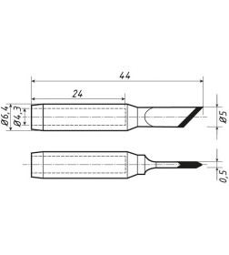 Жало для паяльника серии 900М, Ø 4.3 мм, тип «топорик», 5.0 мм REXANT