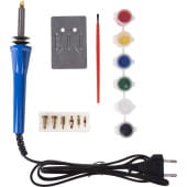 Набор паяльник-выжигатель (6 насадок) 220V/30 Вт + Краски REXANT