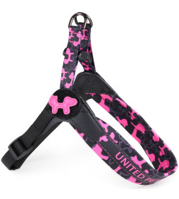Шлейка United Pets для собак Complete me Identity 3,5 x 48-64 см, черная с розовым