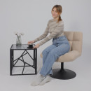 Кресло GRANDE, поворотное, песочная ткань Linen Fabric-3/черный (114113) 