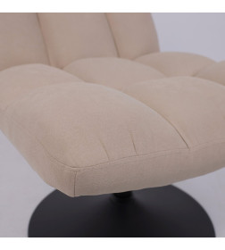 Кресло GRANDE, поворотное, песочная ткань Linen Fabric-3/черный