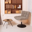 Кресло GRANDE, поворотное, серая ткань Linen Fabric-11/черный (114110) 