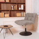 Кресло GRANDE, поворотное, серая ткань Linen Fabric-11/черный (114110) 