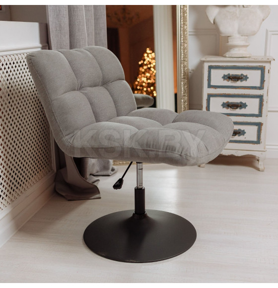 Кресло GRANDE, поворотное, серая ткань Linen Fabric-11/черный (114110) 