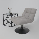 Кресло GRANDE, поворотное, серая ткань Linen Fabric-11/черный (114110) 