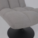 Кресло GRANDE, поворотное, серая ткань Linen Fabric-11/черный (114110) 