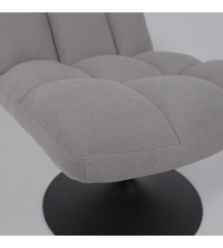 Кресло GRANDE, поворотное, серая ткань Linen Fabric-11/черный