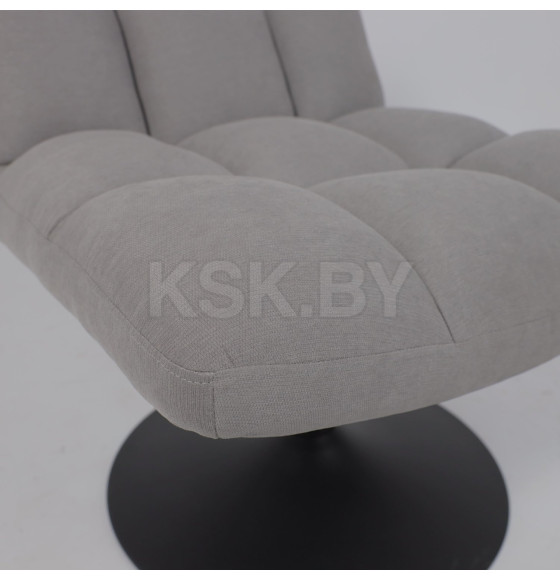 Кресло GRANDE, поворотное, серая ткань Linen Fabric-11/черный (114110) 