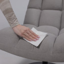 Кресло GRANDE, поворотное, серая ткань Linen Fabric-11/черный (114110) 