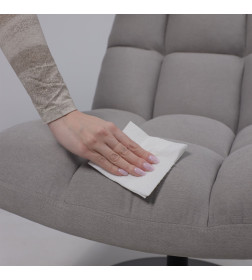 Кресло GRANDE, поворотное, серая ткань Linen Fabric-11/черный