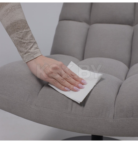 Кресло GRANDE, поворотное, серая ткань Linen Fabric-11/черный (114110) 