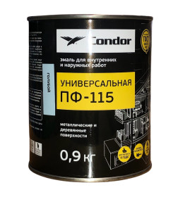 Эмаль ПФ-115 CONDOR голубой ГОСТ 6465-76, банка 0,9 кг