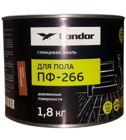 Эмаль для пола  ПФ-266 CONDOR желто-коричневый, ТУ BY 101310916.005-2008, банка 1,8 кг