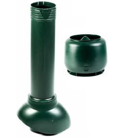 Вентиляционный выход кровельный ПОЛИВЕНТ с колпаком,  зелёный RAL6020