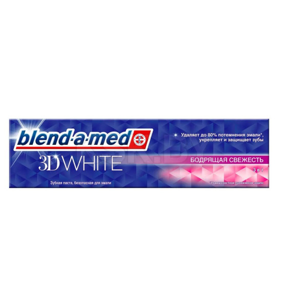 Зубная паста Blend-a-med 100мл  3D White Бодрящая свежесть                (2725) 