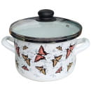 Кастрюля эмалированная "Бабочки розовые" 1,5 л (форма цилиндр) Сантэкс 1-2215112(Бл)"Бл"(2) (1-2215112(Бл)"Бл"(2)) 