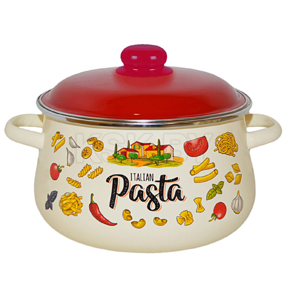 Кастрюля эмалированная Pasta ITALIAN 2,0 л (форма коническая) ТМ Appetite 1с45я_ПИ (1с45я_ПИ) 