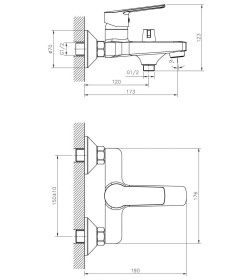 Смеситель для ванны Decoroom, DR22036