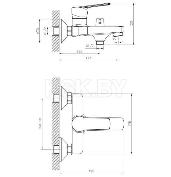 Смеситель для ванны Decoroom, DR22036 (DR22036) 