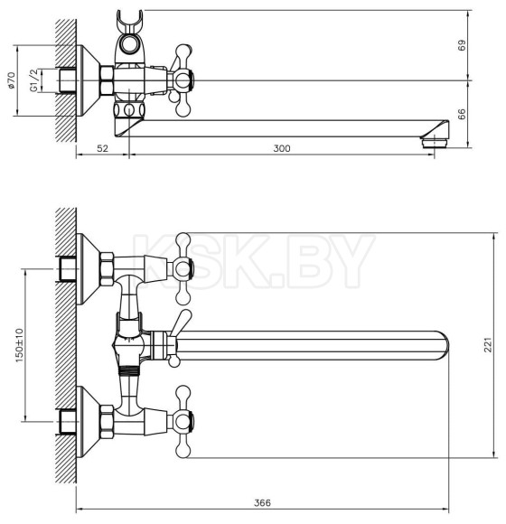 Смеситель для ванны Decoroom, DR53043 (DR53043) 