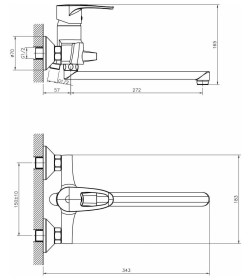 Смеситель для ванны Decoroom, DR70043