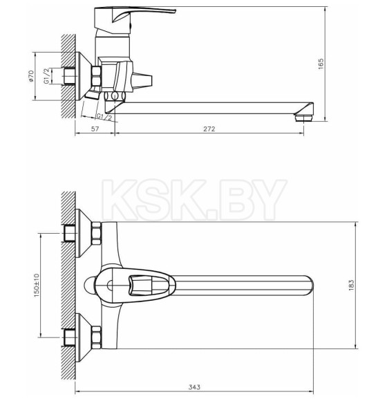 Смеситель для ванны Decoroom, DR70043 (DR70043) 