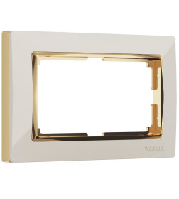 Рамка для двойной розетки (слоновая кость/золото) Werkel W0081932/WL03-Frame-01-DBL-ivory-GD