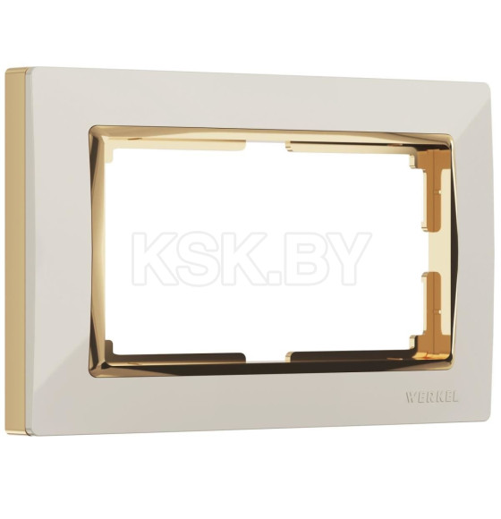 Рамка для двойной розетки (слоновая кость/золото) Werkel W0081932/WL03-Frame-01-DBL-ivory-GD (W0081932) 