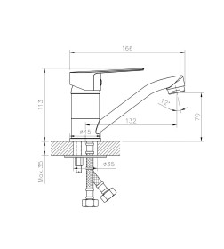 Смеситель для умывальника Rossinka Silvermix S35-22