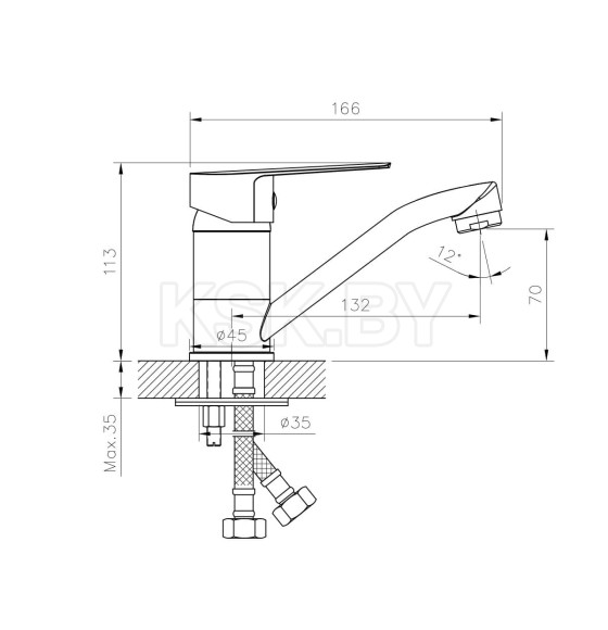 Смеситель для умывальника Rossinka Silvermix S35-22 (S35-22) 