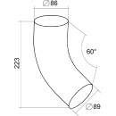 Колено трубы 60° 90мм Черный 9005 ГрандЛайн