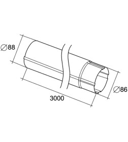 Труба водосточная Белая 9003 3 м.п. 90 мм ГрандЛайн