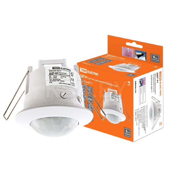 Датчик движения ДДТ-01 6м 120гр 1200W IP20 TDM (SQ0324-0017    ) 