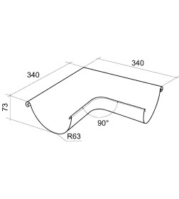 Угол желоба внешний 90° 125мм  Графит 7024 ГрандЛайн