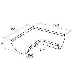 Угол желоба внутренний 90° 125мм Вишневый 3005 ГрандЛайн